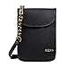 KIEKA Phone Crossbody Bag, Genuine Leather, Fold-over Flap with Magnetic Snap Closure, 2 External Credit Card Slots