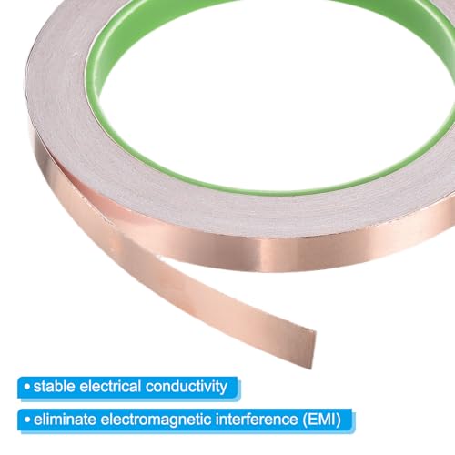 Image of PATIKIL Copper Foil Tape 0.39 Inch x 66 Feet 0.05mm Thick Double Sided Conductive Adhesive EMI Shielding for Electronics, Circuits, Grounding
