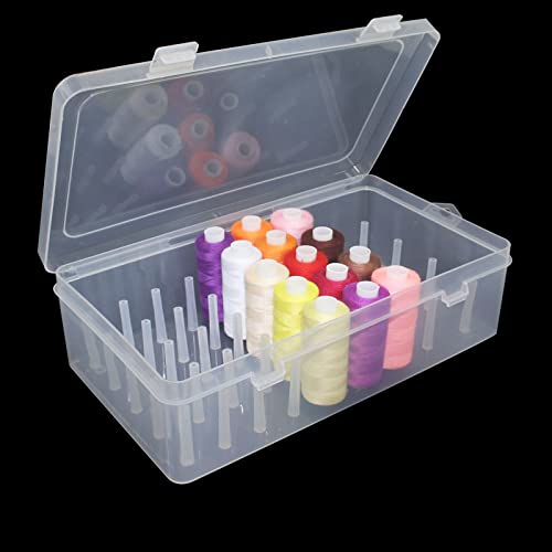 42 Spools Thread Holder Organizer Clear Sewing Storage Box Embroidery Thread Organizer for 42 Spools Home Embroidery Quilting and Sewing Threads - Thumbnail 2