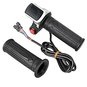 Orimommth Elektrische fiets gashendel grip universele elektrische fiets gaspedaal pedaal handvat met LCD-display handvat gaspedaal voor 36V Twist Throttle Scooter E-Bike Onderdelen, Zwart
