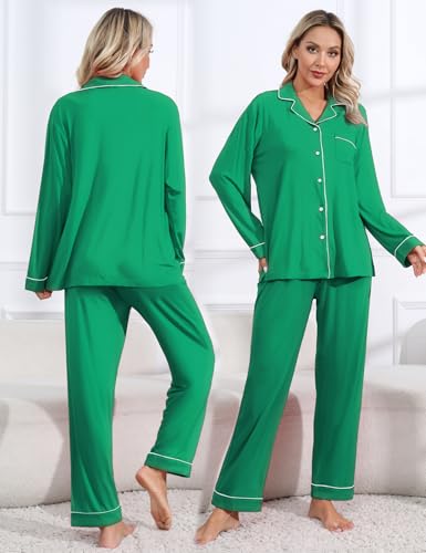 DIKFA Matching Couple Christmas Pajamas Set Long Sleeve Festival Party Sleepwear Xmas Pj Sets Button-Down Loungewear2