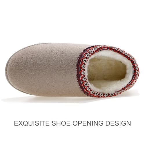 Snow Boots Slippers for Women Indoor Outdoor Girls Slip On Shoes Comfy Warm Soft Platform House Slipper Winter Ladies Closed Back Boot4