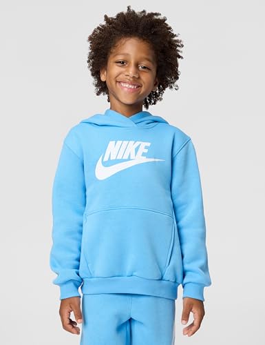 Image of Nike Kids' Sportswear Club Fleece Pullover Hoodie and Joggers 2-Piece Outfit Set (Large Swoosh Logo)