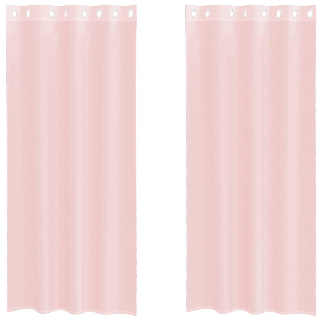 Rideau voile de qualité supérieure rose clair 140x225 cm à œillets