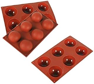 Zueyen 3 Pack 6 Cavities Large Hemisphere Dome Silicone Mold, Silicone Cake Mold Jelly Pudding Candy Chocolate Molds Trays Non-Stick Silicone Fondant Moulds for Baking Cake Chocolate Making