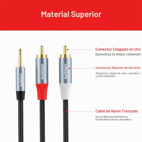 Mejores precios y opiniones de Cable 3.5 a rca para comprar hoy. 11 Imagen adicional