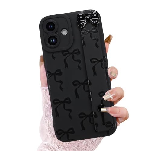 Coque iPhone 16 Plus joli nœud et protège-écran cadeau parfait filles