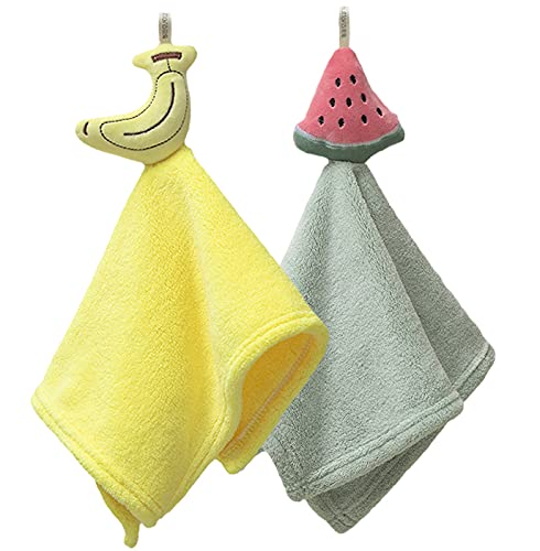 Toalla De Mano Colgante De Cocina/baño - Diseño De Plátano O Fresa, Suave Y Absorbente, Chenilla