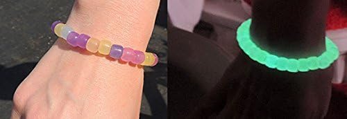 Trasfit 550 Pieces UV Beads Multi Color Changing UV Reactive Plastic Pony Beads, Glows in The Dark, Fun for Jewelry/Bracelets Making (6-8mm)