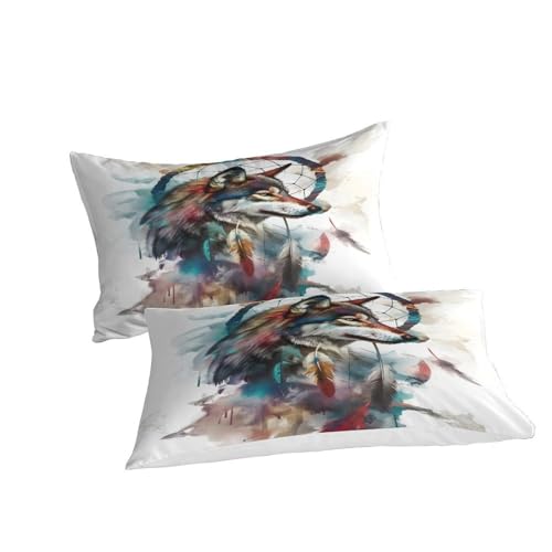 Housse de couette loup 220x240 cm avec 2 taies d'oreiller en microfibre - 3