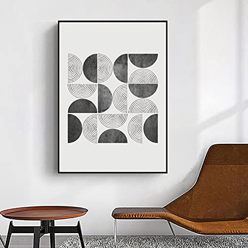 Toile géométrique abstraite pour décoration de chambre moderne et épurée