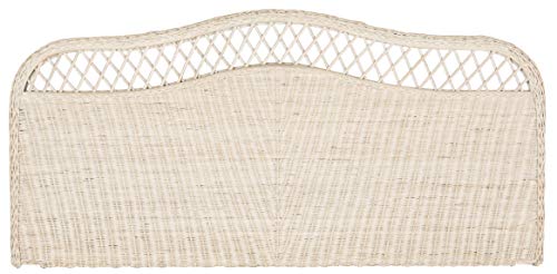 SAFAVIEH Furniture - Sephina Rattan Queen Headboard - White-Washed - Rattan - Coastal Woven Design...