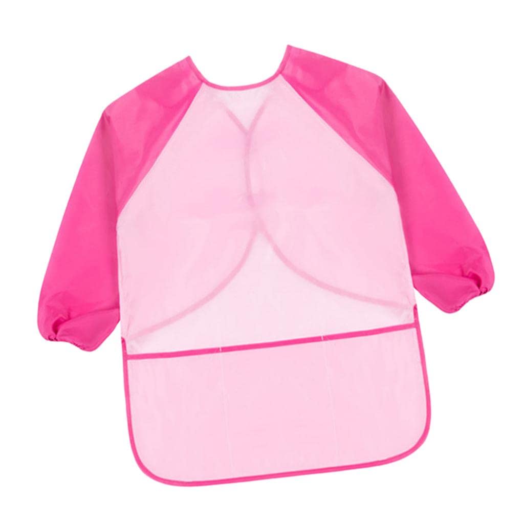 Grembiule per bambini a maniche lunghe per pittura disegno impermeabile grembiule rosa manica M