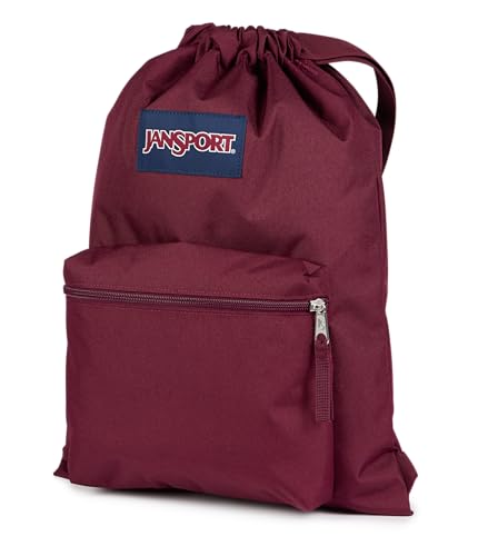 Image of JanSport Draw Sack - Adjustable Drawstring Gym /Travel Bag, Cherry Lacquer