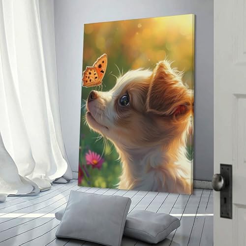 Tableau impression sur toile de joli chien 30x45cm pour decoration murale salon - 3