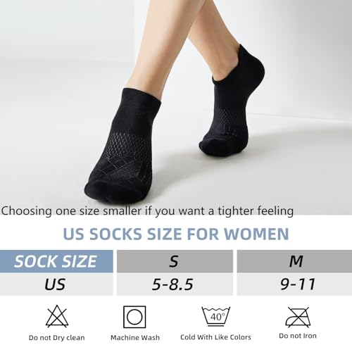 Image of FITRELL 5-6 Pairs Ankle Running Socks for Women Athletic Cushioned Low Cut Tab Sports Socks