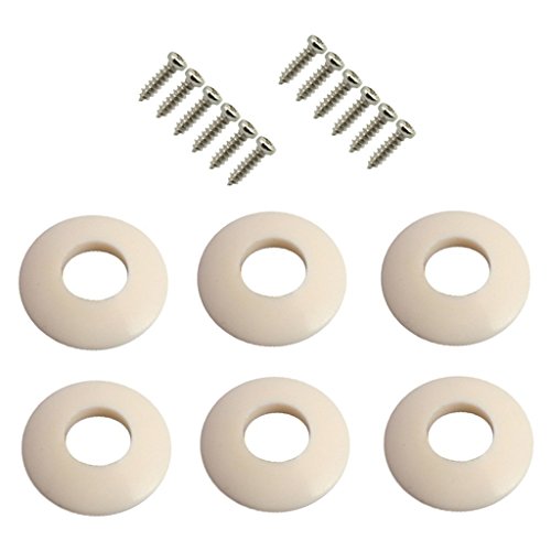 SGerste Lot de 6 rondelles en plastique blanc pour mécaniques de guitare - Les Beatles, Paul McCartney, John Lennon, RIngo Starr, George Harrison SGerste Lot de 6 rondelles en plastique blanc pour mécaniques de guitare – Image 5