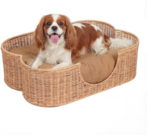 DBD1002B Scallop Handwoven Water Hyacinth Pet Bed with Machine Wa...