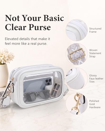 Image of Wuflyover Clear Bag for Stadium Events, Clear Crossbody Purse for Women