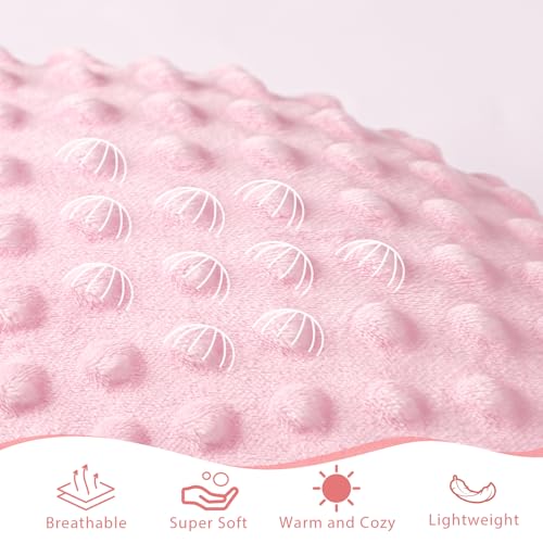 Image of SWESEN Baby Blanket for Girls, Soft Crib Blanket 30 x 40 Inch, Newborn Blankets for Nursery, Stroller, Toddler Bed, Carseat, Double Layer, Pink