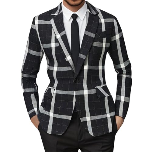 Blazer à carreaux pour homme vestes manches longues haut de gamme