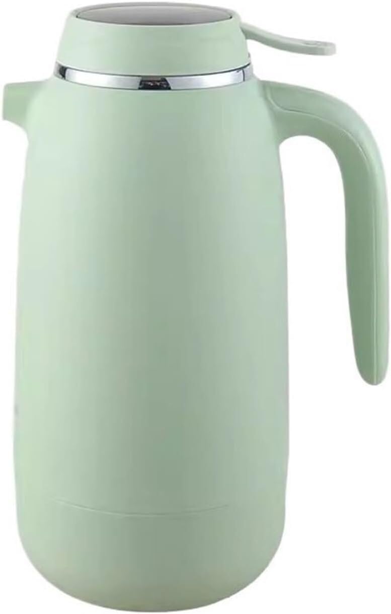Teiera isolata, thermos, teiera, caraffa termica for caffè, caraffa da 1,3 l/1,6 l, grande capacità, pentola interna in vetro for uso domestico, pentola isolante multifunzionale(Green,1.6L)