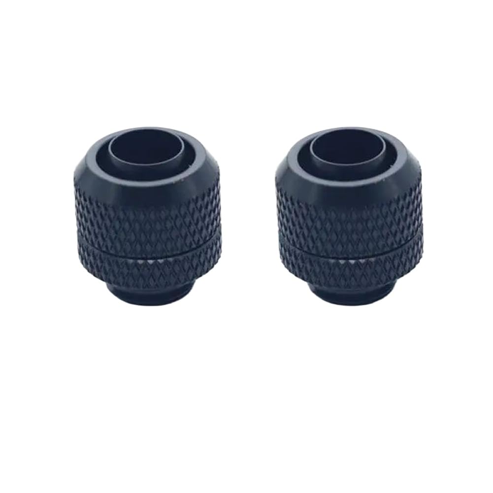 Freezemod Hose Connector Soft Tube Fitting G1/4 Thread for 9.5X12.7mm and 10X13mm Soft Tube PC Water Cooling(Black 2pcs)