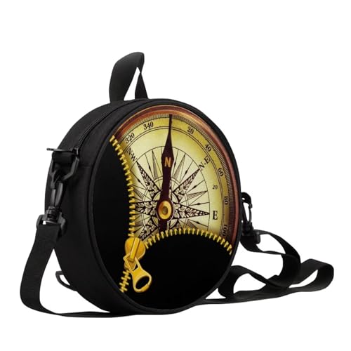 Image of Women Novelty Round Clock Shape Zippered Clock Purses for Women Tote Handbag Shoulder Bag, Gift for Mom Girlfriend