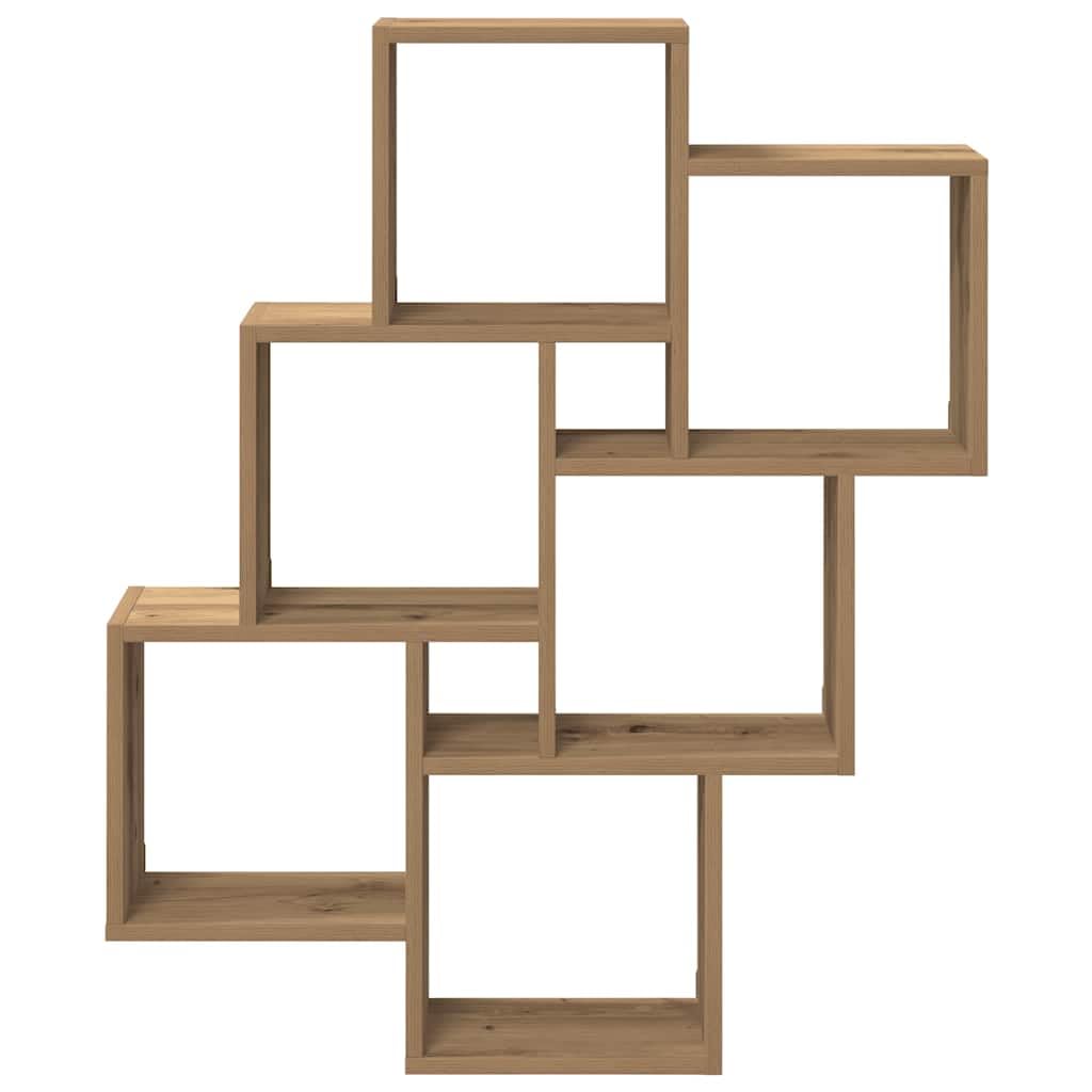Scaffale a cubo in rovere Artisan, 78 x 15 x 93 cm, scaffale da parete salvaspazio con spazio per soggiorno, camera da letto, cucina, ufficio, decorazione