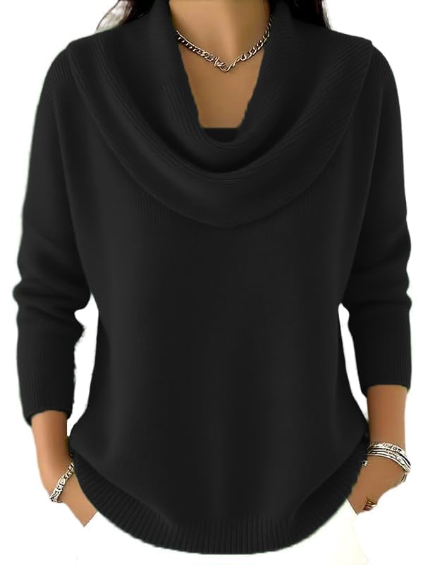 Cowl Neck Sweater for Women Lightweight Winter Clothing for women Long Sleeve Knit Pullover Jumper Tops Cozy Casual