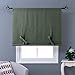NICETOWN Blackout Shades for Windows - Tie Up Curtains and Valances Set Roman Balloon Blind Rod Pocket Short Curtain for Kitchen/Bathroom/Bay, 1 Piece, 46 x 63 inches (W x L), Dark Mallard