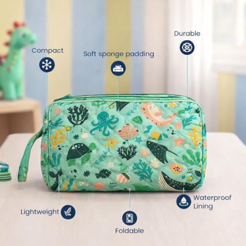 Image of Travel Organizer | Multipurpose All-in-One Compact Durable, Lightweight, Waterproof, Bag | Travel Friendly Pouch | Ideal for Stationary, Medicines, Accessory (Sea &Ocean Print)