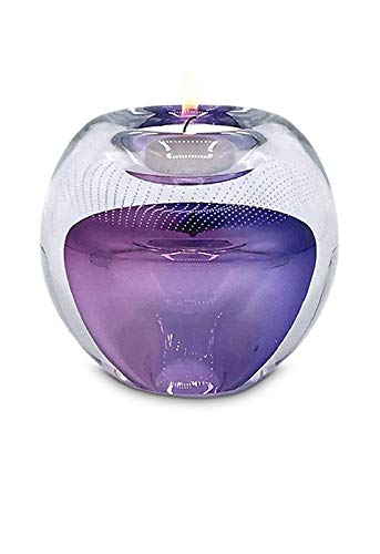Mini-urne en verre avec bougie lilas honorer un souvenir éternel