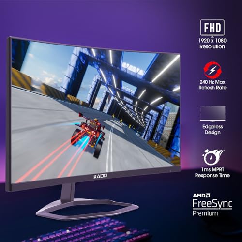 Image of Kado 2-Pack 24.5 inch 240Hz 1ms Curved 1500R 1920x1080 Gaming Computer Monitor | AMD FreeSync Premium, Panoramic Gaming Multi-View Split Screen Streaming, VESA Mount HDMI DisplayPort Built-in Speakers
