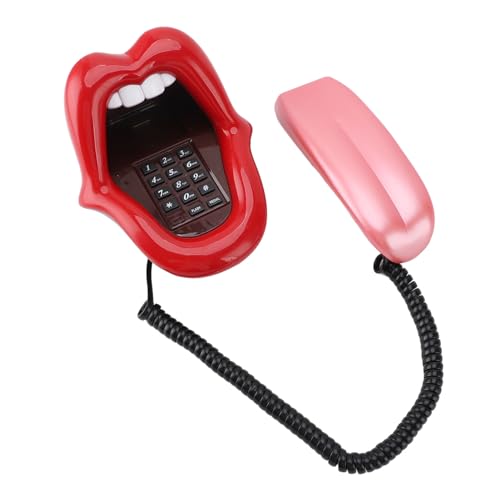 Telefon Stacjonarny z Czerwonymi Ustami Nowość Telefon Stacjonarny z Dużym Językiem Przewodowy Zabawny Telefon Wargowy ze Wskaźnikiem LED dla Sklepów Domowych Dekoracje Biurowe