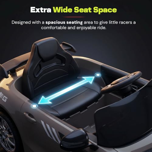 Image of Baybee Spyder Battery Operated Car for Kids | Electric Ride On with Parental Control, LED Lights & Music | Rechargeable Kids Car with Bluetooth & USB | RideOn for Kid 1-5 Years (Ash)