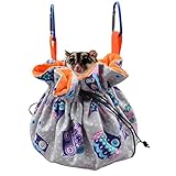 Hanging Sugar Glider Snuggle Sleeping Pouch with Drawstring Design for Pet Glider Small Animals Cage Sleep Bag