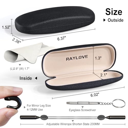 Image of RayLove Unisex Hard Shell Eyeglasses Cases, Protective Case For Glasses