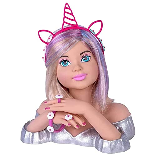 Boneca Charmosa Busto Rainbow Pentear Cabeleireira Cotiplás 2578, Multicor