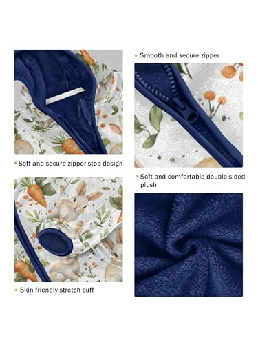 Cute Rabbits and Carrots Girls Fleece Jacket Girls Fall Jacket Boys Coats Zip Up Hoodie Children Outerwear 2-10T3