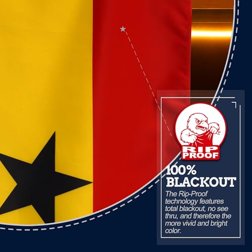 Drapeau ghanéen 3x5 indéchirable double face pour mât extérieur - 5