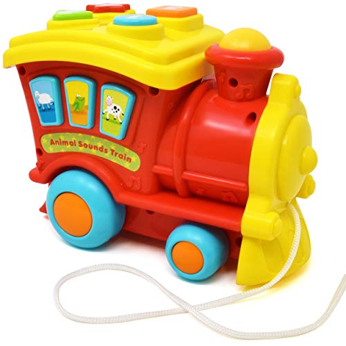 Push and Pull Music Toy for Toddlers and Baby, Interactive Learning Sing Along Train, Animal and Number Count Activity Truck