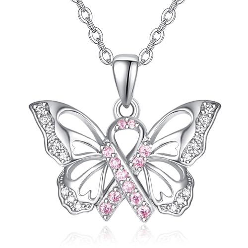 Collier de survie cancer du sein en argent pour surmonter la maladie avec force