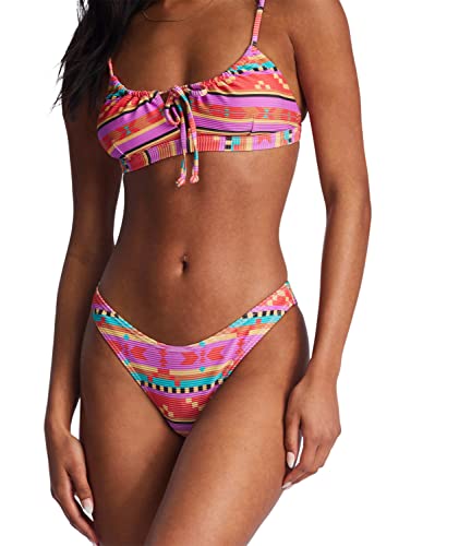 Billabong Baja Rising Coco Bralette Bikini Top Womens Sz S Bright Poppy