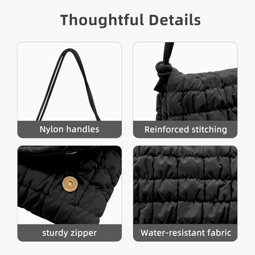 Image of NAARIAN Shoulder Bag for Women, Small Puffer Crescent Hobo Bag, Trendy Waterproof Clutch with Magnetic Closure | Trendy