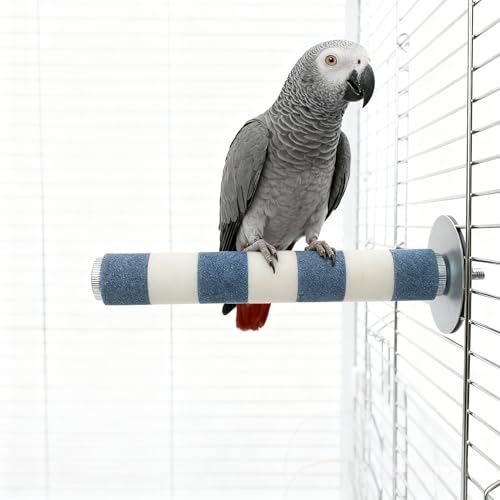 AOTU Bird Perch Rough-surfaced Parrot Perch Bird Stand for Cage– Durable Beak & Claw Trimming Grinding Stone for Conure, 7.9” x 1” – Safe Non-Toxic Long-Lasting Cockatiel Cage Accessory