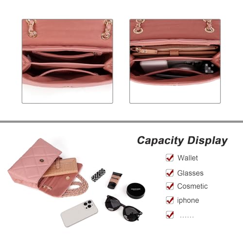 Image of Gladdon Quilted Crossbody Purses for Women Small Ladies Shoulder Bags with Chain Trendy Clutch Purse Cute Designer Bag