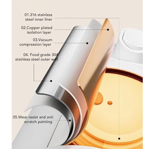 Calentador portátil de leche eléctrico acero inox 500ml miniatura 6