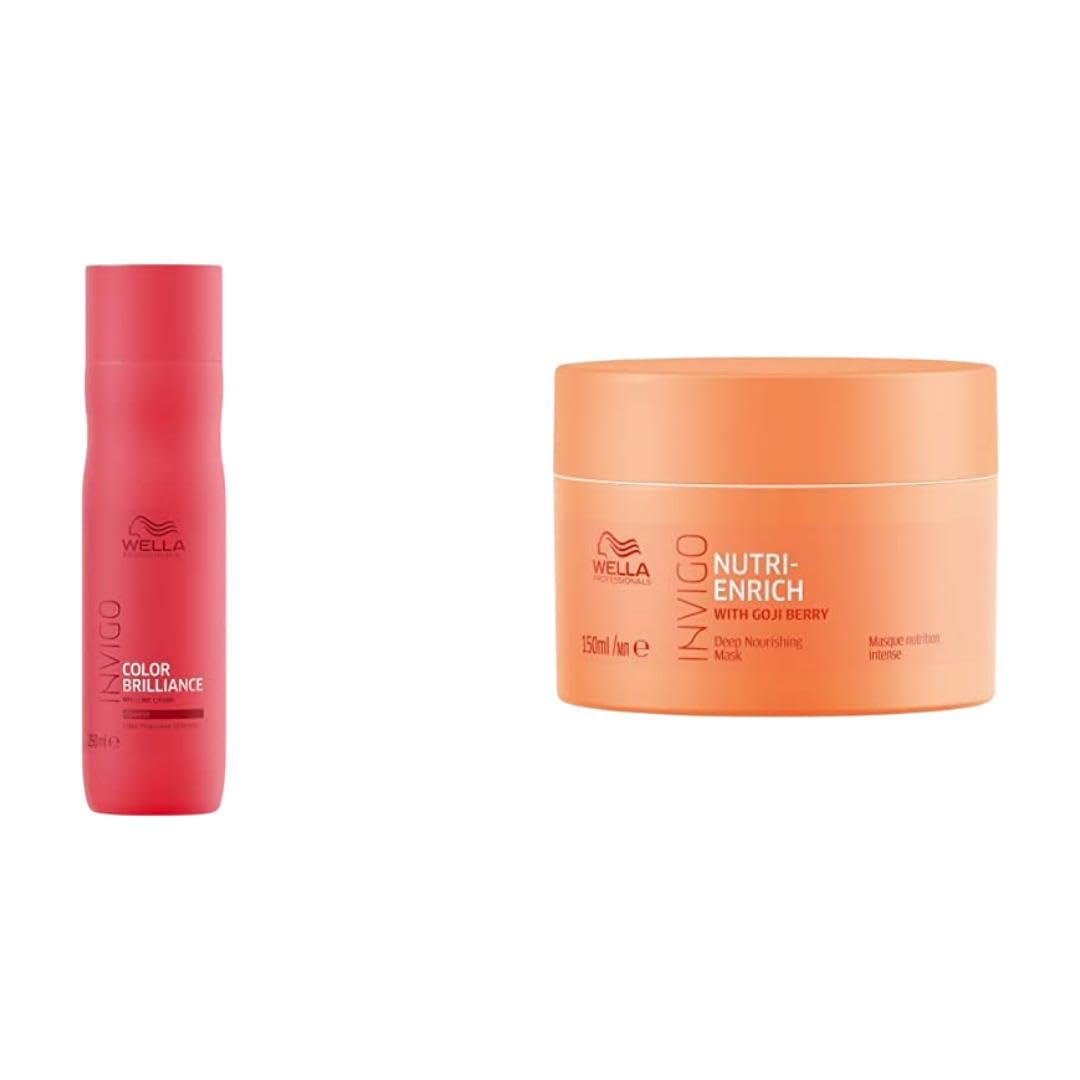 Wella Professionals Invigo Color Brilliance Shampoo for Fine/Normal Hair 250 ml & Invigo Nutri Enrich Deep Nourishing Mask (For Dry and Damaged Hair), 150 ml-image-25