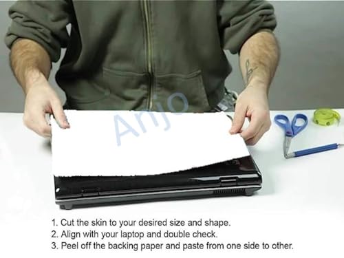 Image of Anjo Laptop Trackpad and Backside Lid Full Body Skin Sticker Lamination Cover, Easily Apply & Removable & Reusable Qualities, Suitable for All Brand Size Upto 15.6 Inch Laptops, Transparent-Vinyl